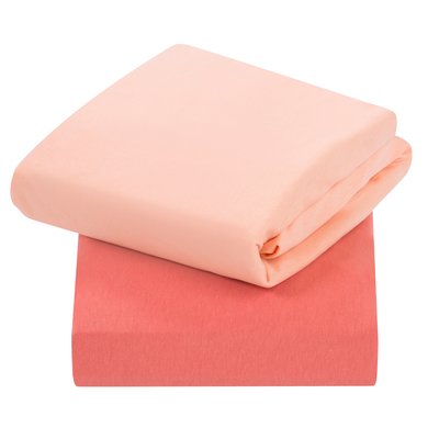 Clevamama Crib 2 Pack Fitted Sheets - Coral - Default
