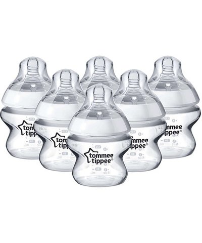 Tommee Tippee Closer to Nature Clear Bottles 150 ml 6 Pack