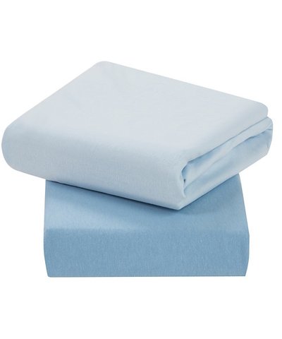 Clevamama Jersey Cotton Cot Bed Fitted Sheets  - Blue