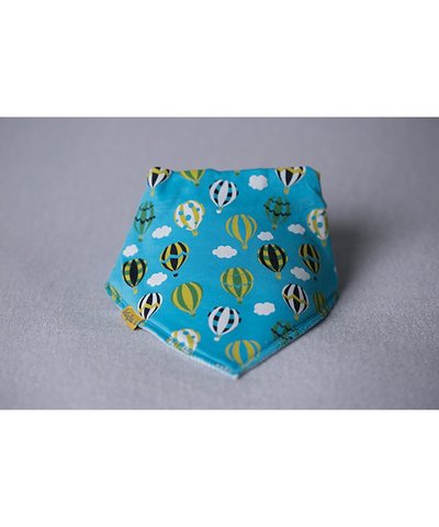 BabyBoo DribbleBoo Bandana Bib - Turquoise Hot Air Balloons