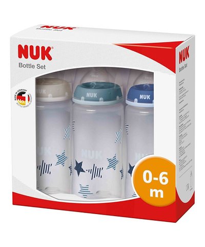NUK First Choice+ Blue Anti-Colic Feeding Bottle Set 3 Pk