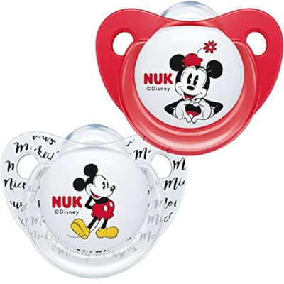 Nuk 0-6m Disney Mickey/Minnie Mouse Silicone Soother Size 1
