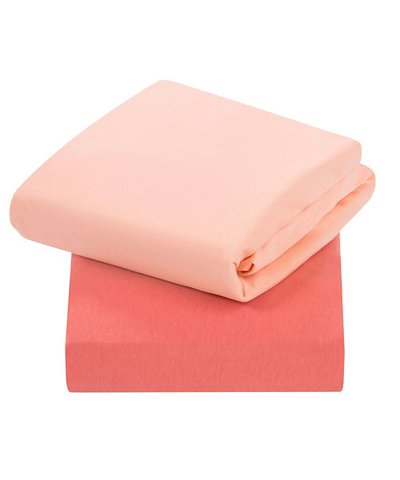Clevamama Fitted Cot Sheets 2 Pack - Coral