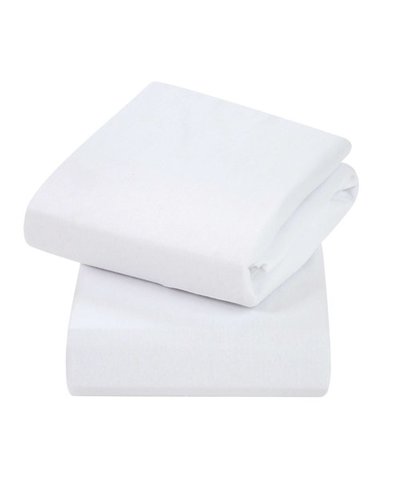 ClevaMama Cot 2 Pack Jersey Cotton Fitted Sheets - White