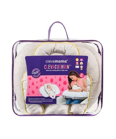 ClevaMama ClevaCushion Nursing Pillow & Baby Nest - Grey