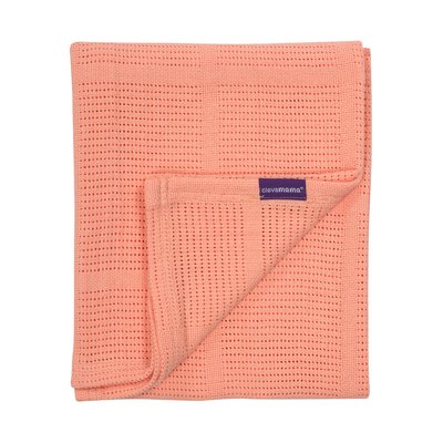 Clevamama Cot/Cot Bed Cellular Blanket 120 x 140 cm - Coral