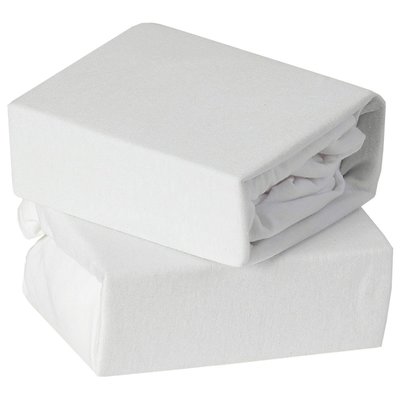 Baby Elegance Cot Bed Jersey Sheets 2 Pack - White