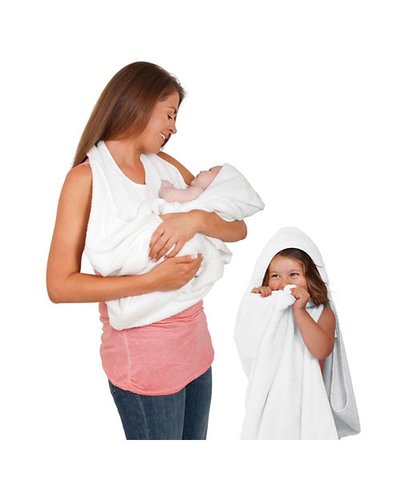 Clevamama - Splash & Wrap Baby Bath Towel - White