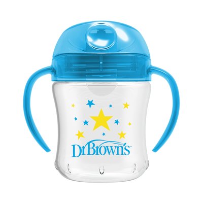 Dr Brown 180ml Soft Spout Transition Cup - Blue