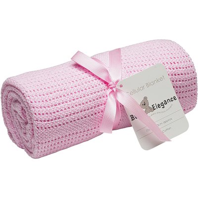 Baby Elegance Rolled Cellular Blanket - Pink 70x90cm