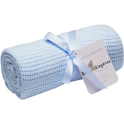 Baby Elegance Rolled Cell Blanket - Blue - Default