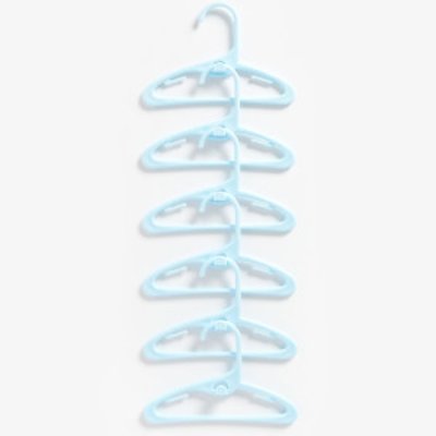 6 Pack Plastic Hangers - Blue