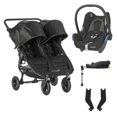 Baby Jogger City Mini GT2 Double Pushchair & Car Seat Bundle - Opulent Black