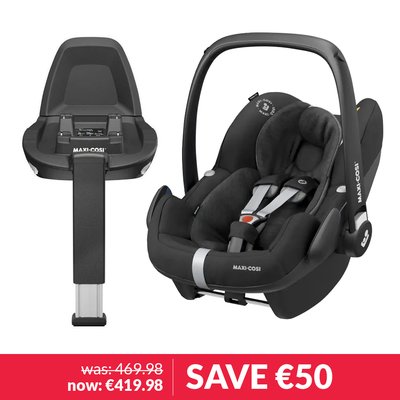 Maxi-Cosi Pebble Pro Car Seat & Family Fix 3 Base Bundle - Nomad Black