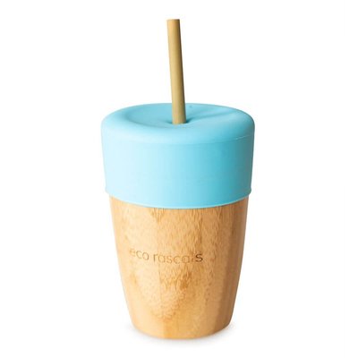 Eco Rascals Large cup & Two Straws - Blue