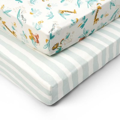 Tutti Bambini Fitted Cot Bed Sheets 2pk - Run Wild
