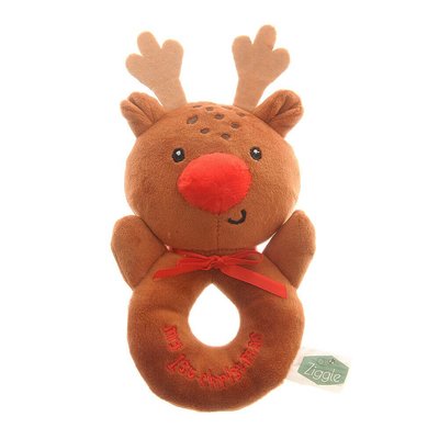 Ziggle Plush Baby Rattle - My First Christmas