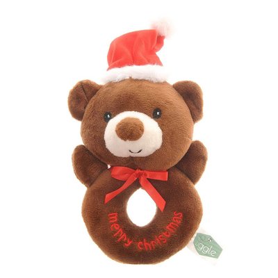 Ziggle Plush Baby Rattle - Christmas Bear
