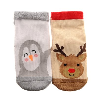Ziggle Sock Set 12-18mths 2pk - Reindeer & Penguin