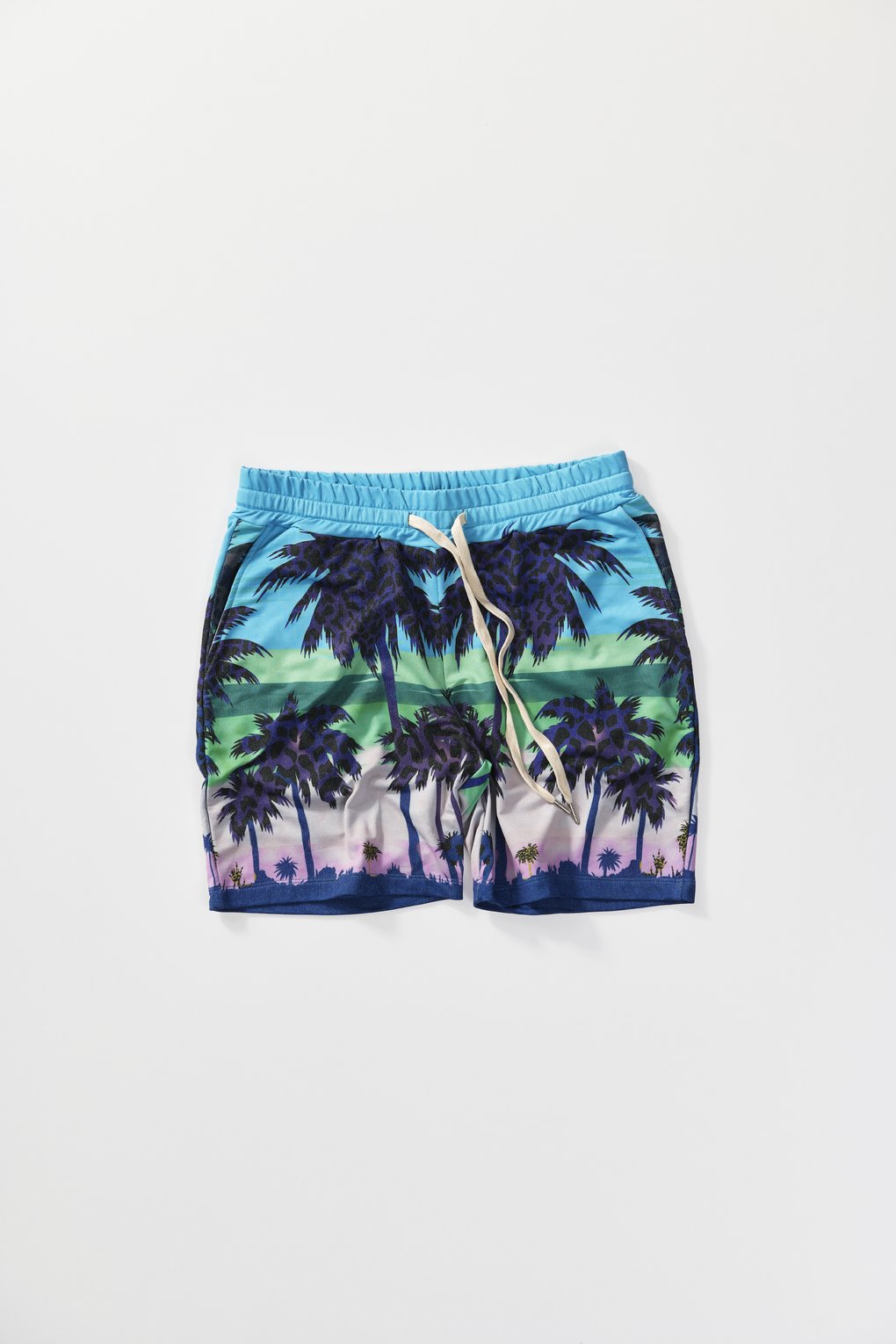 Flowy fleece shorts with palms - Palms print