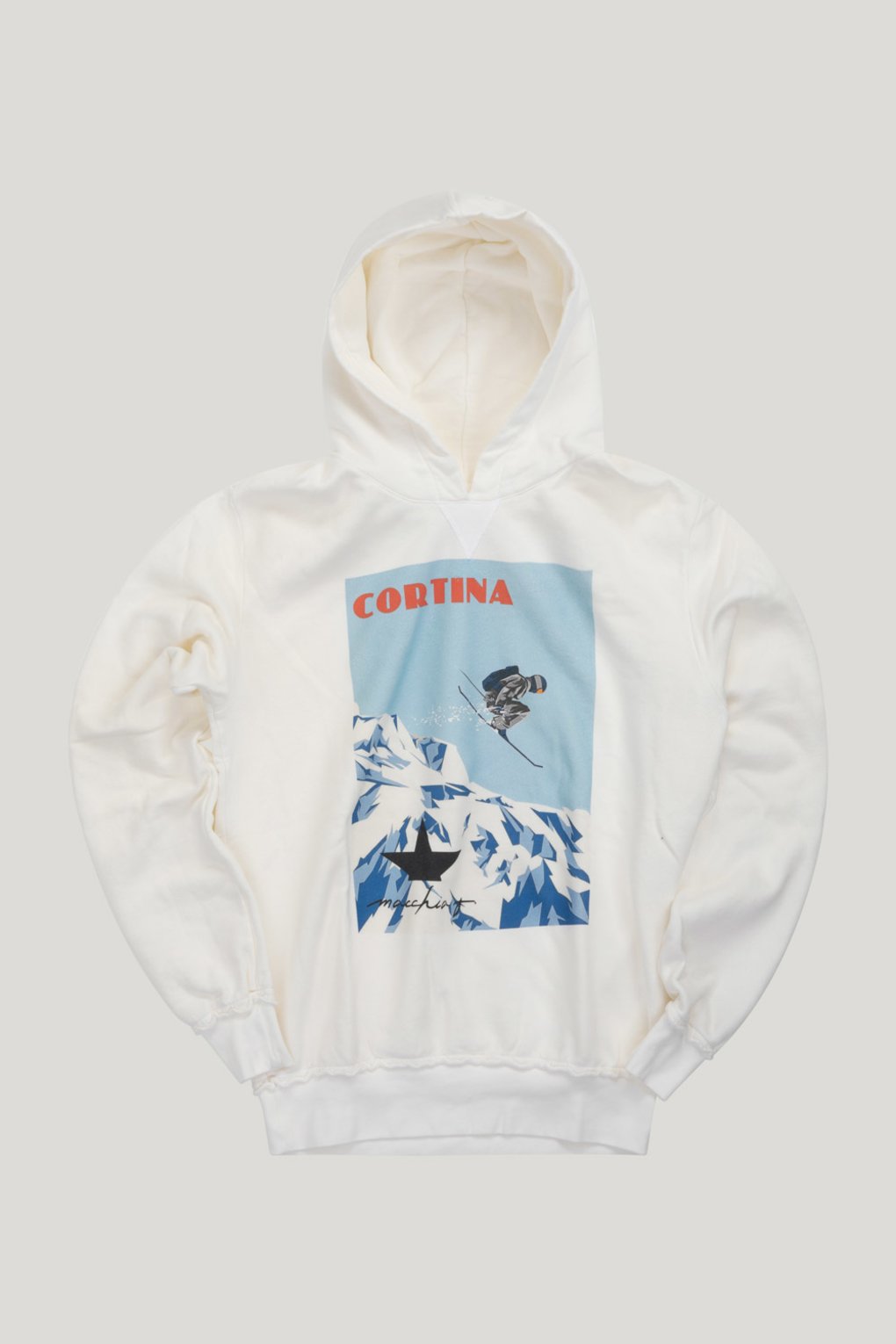 Cotton sweatshirt with print - Cortina White