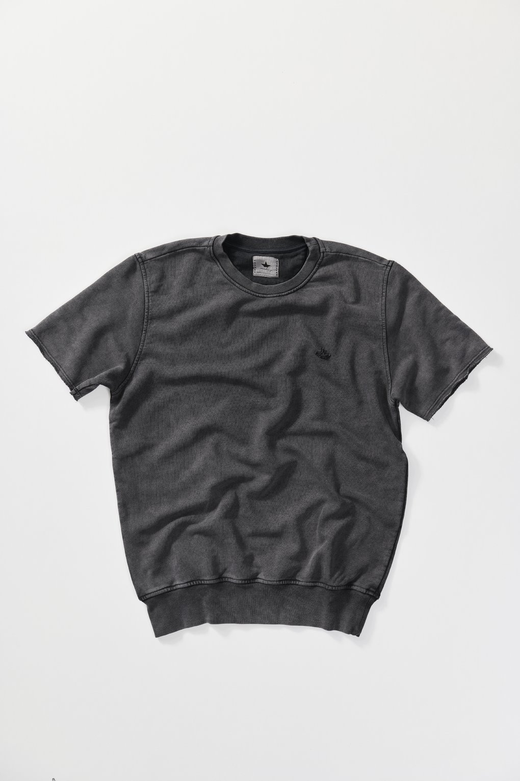 Short sleeve sweatshirt marble effect - Black