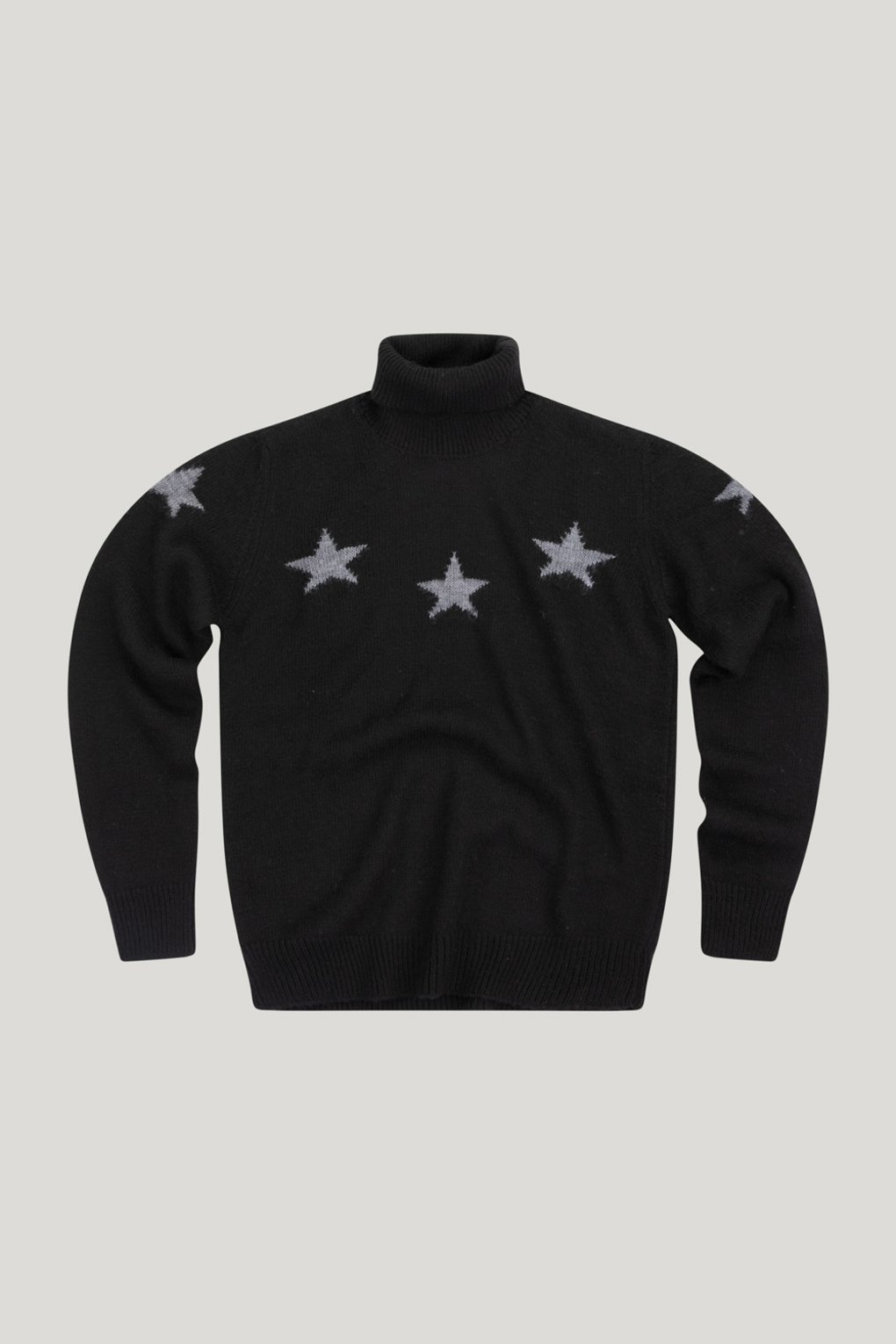 Turtleneck sweater with stars - Black