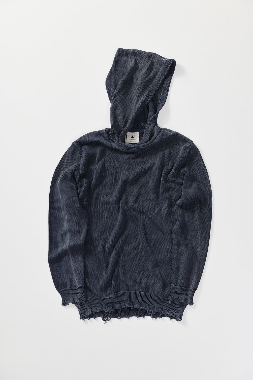 Swater with hood, marble dyeing - Navy Blue