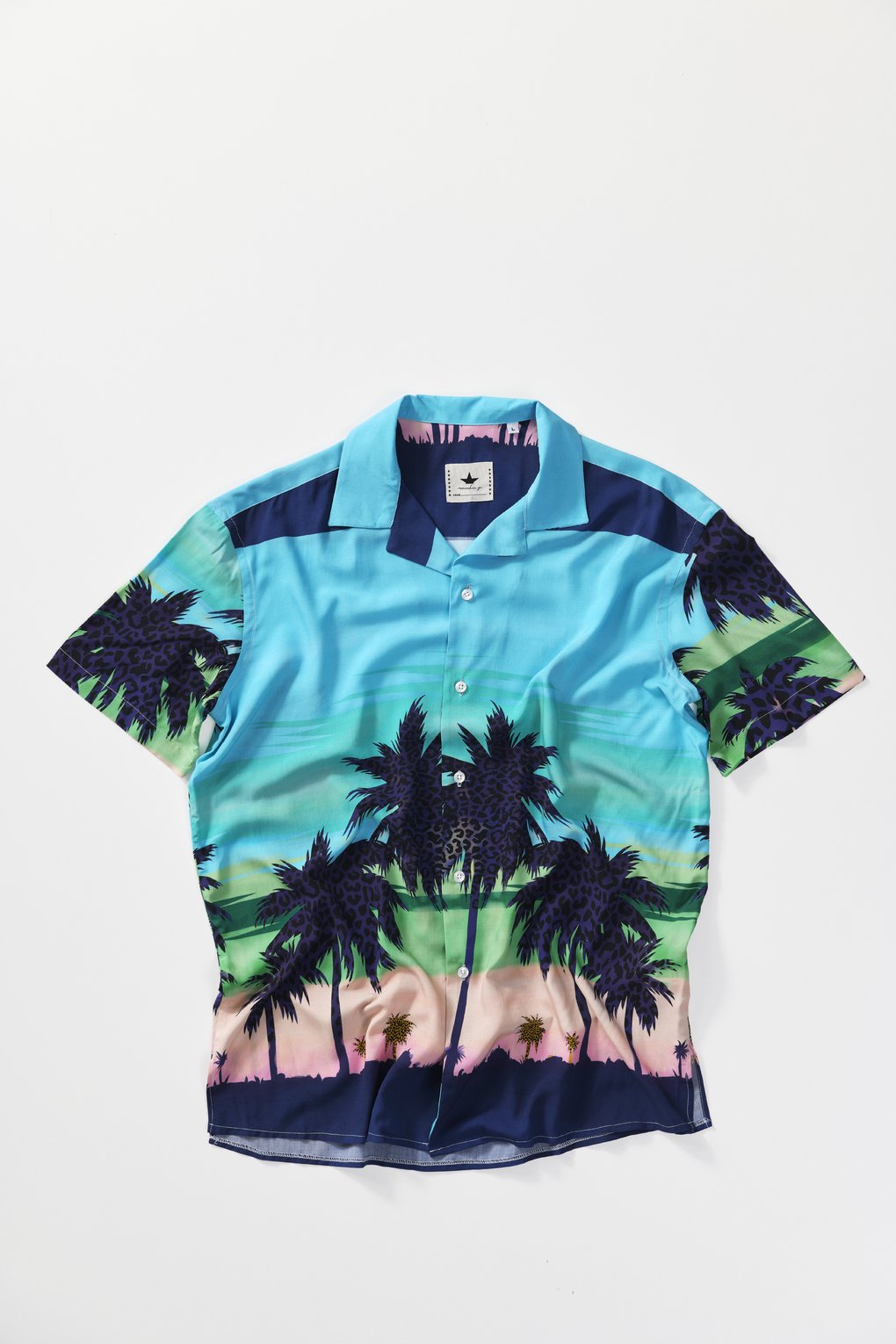 Hawaiian shirt in viscose - Palms print