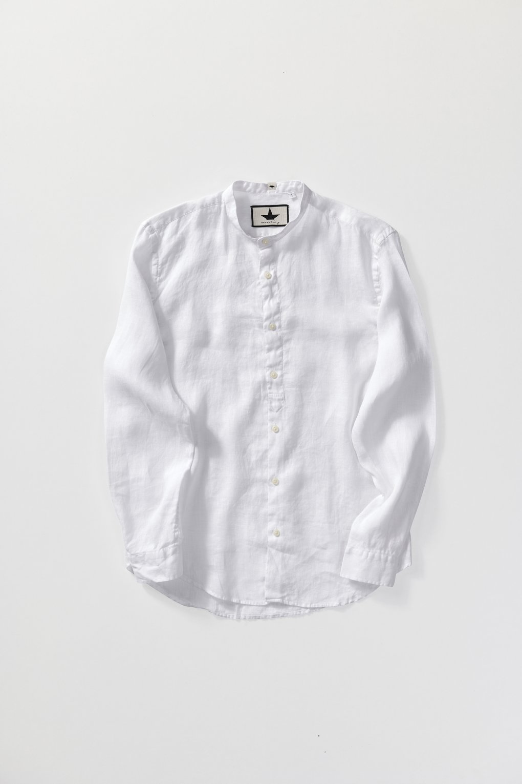 Mandarin collar shirt - Optic White