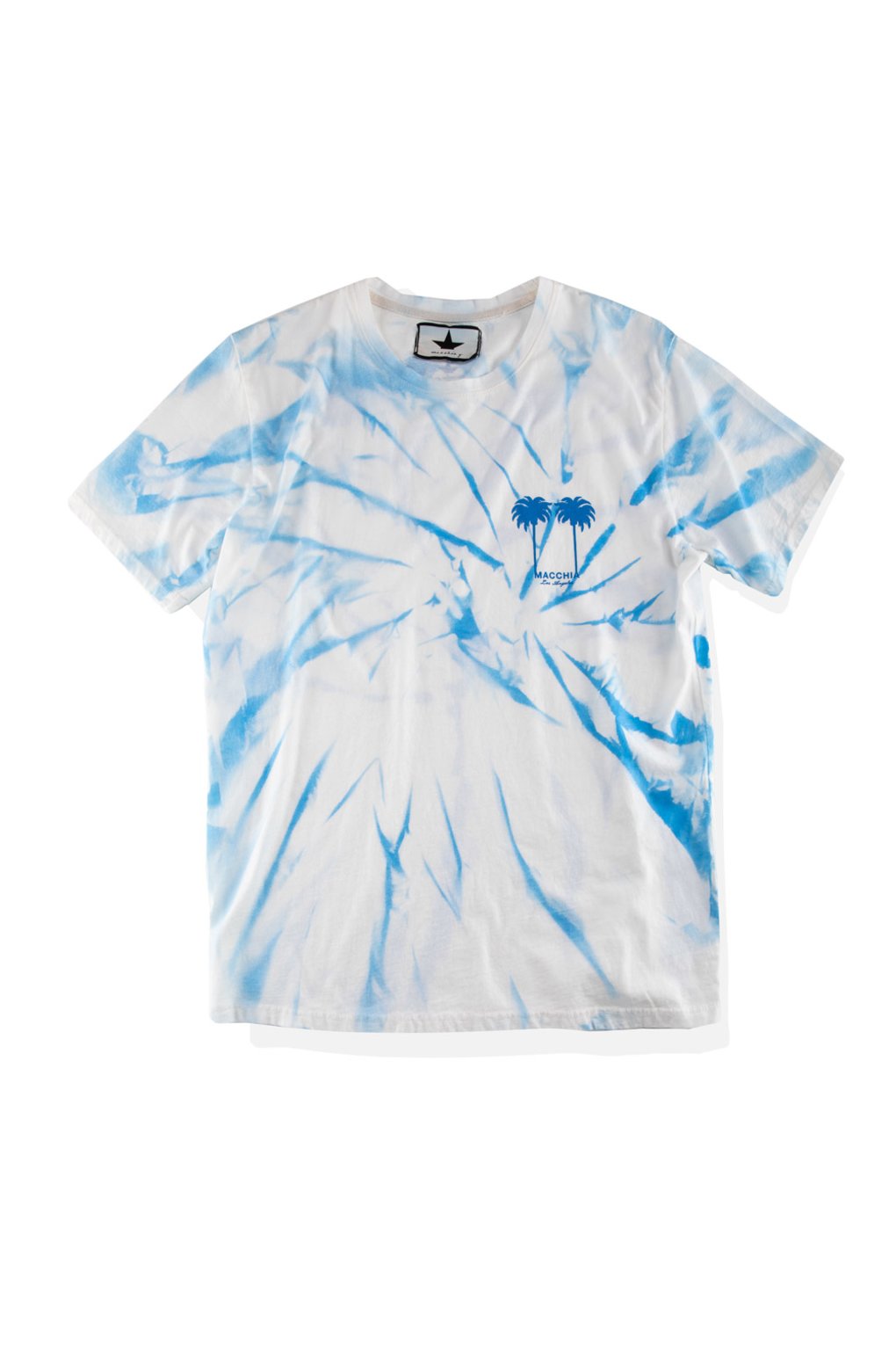 T-Shirt with palm prints tie-dye effect