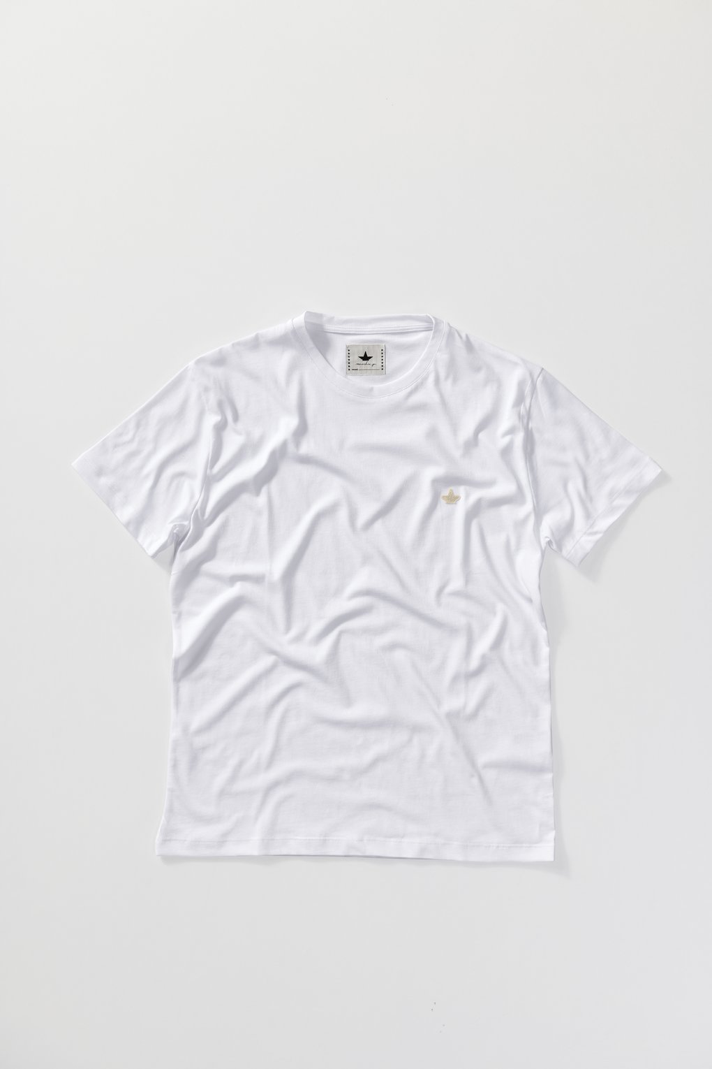 Cotton jersey T-shirt with logo patch - Optic White