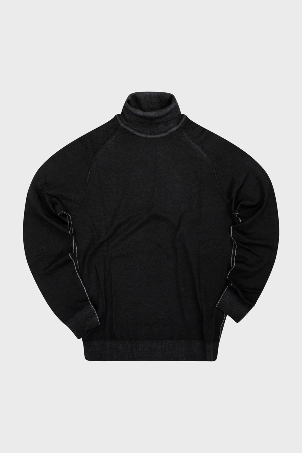 Turtleneck sweater in merino wool - Black