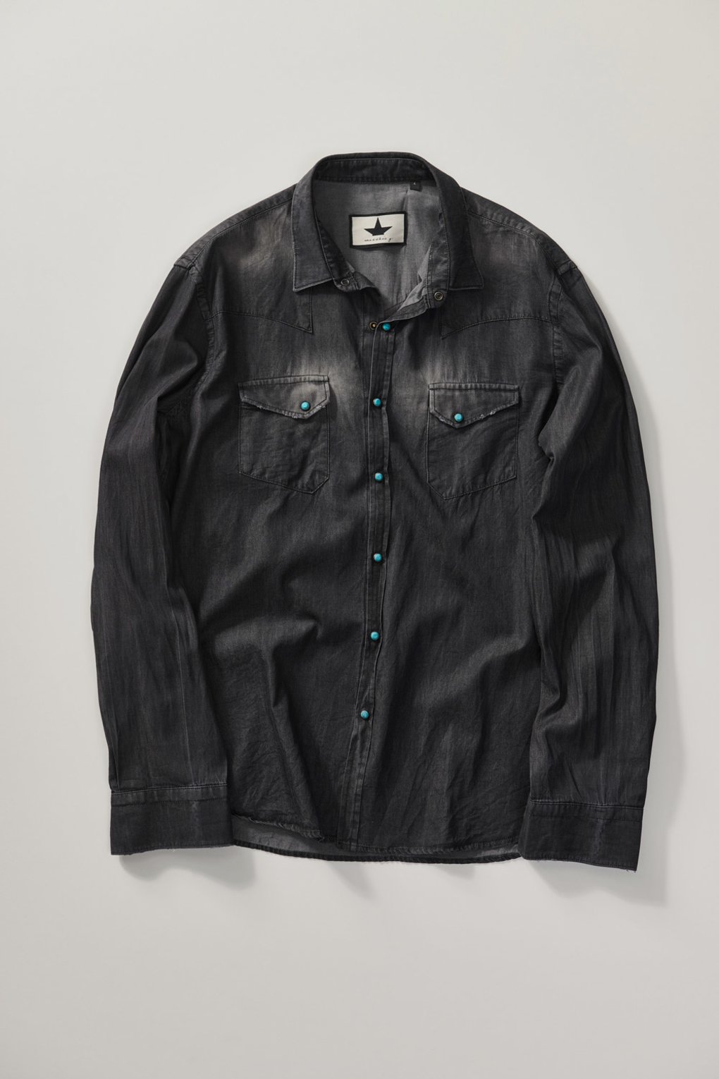 Camicia texana in denim - Black