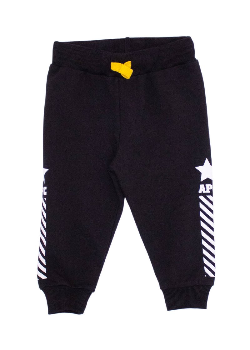 COTTON SWEATPANTS WITH CONTRASTING PRINT