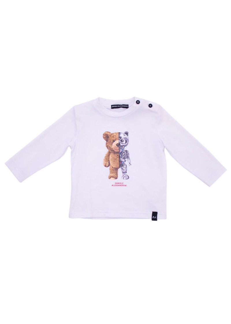 LONG SLEEVES T-SHIRT WITH PRINTED TEDDY BEAR