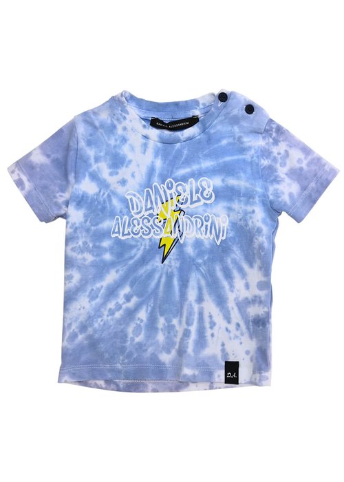 BOY SHORT SLEEVES COTTON T-SHIRT WITH GRAFFITI EFFECT PRINTED