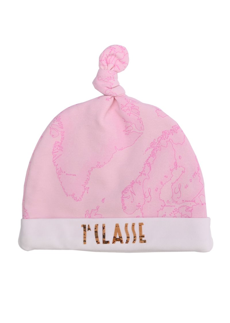 COTTON BONNET WITH GEO PRINT AND LOGO
