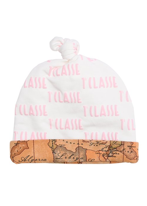 COTTON BONNET WITH GEO PRINT AND LOGO