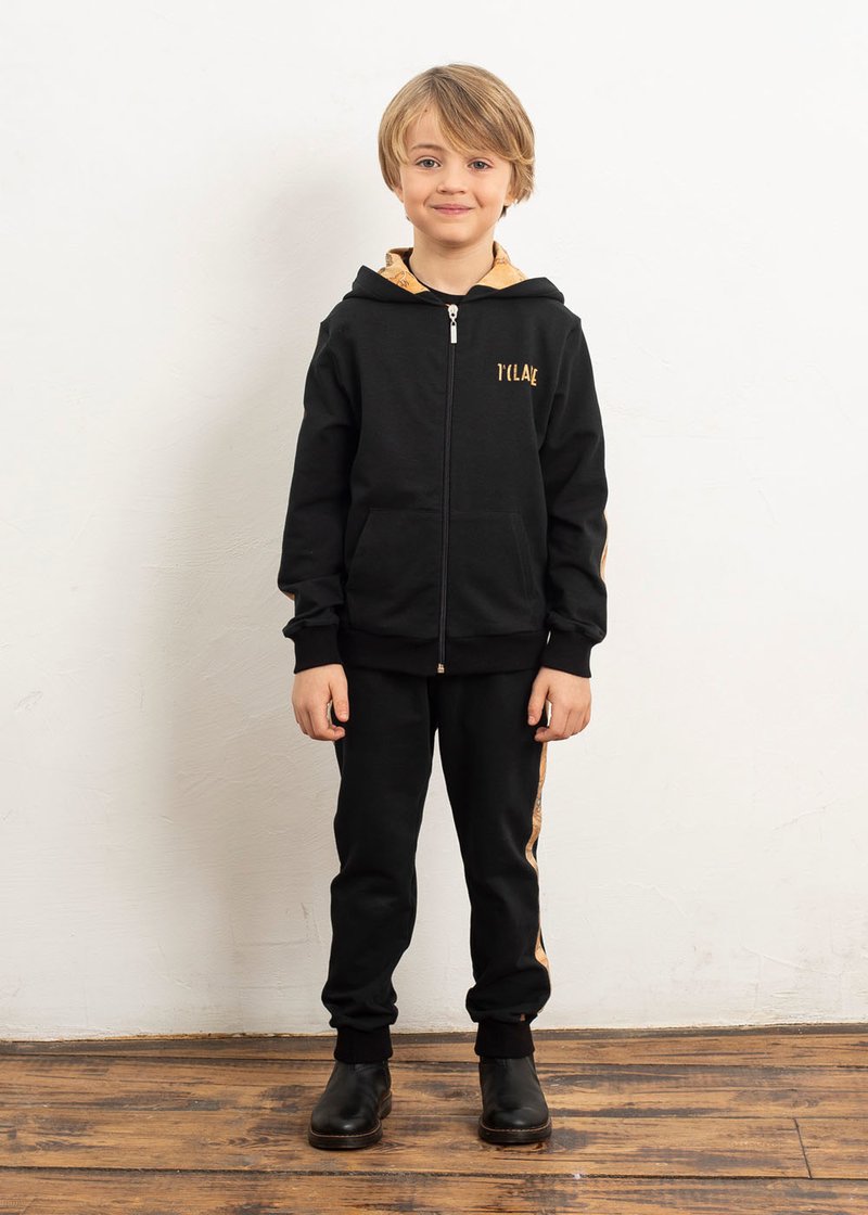 BOY COTTON JUMPSUIT WITH PRINTED LOGO