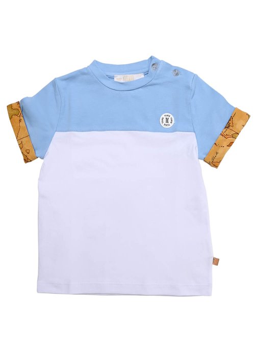 COTTON T-SHIRT WITH GEO CLASSIC PRINT AND LOGO