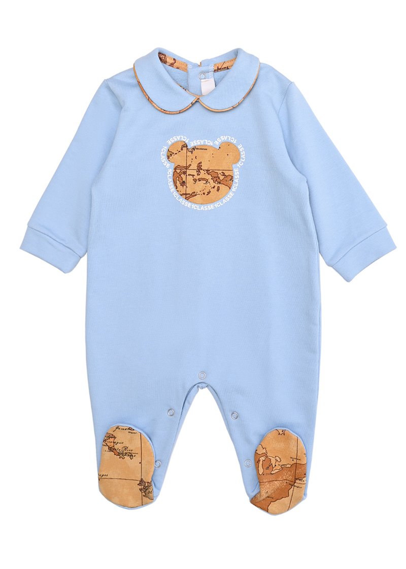 BABY ROMPER SUIT WITH EMBROIDERED TEDDY BEAR