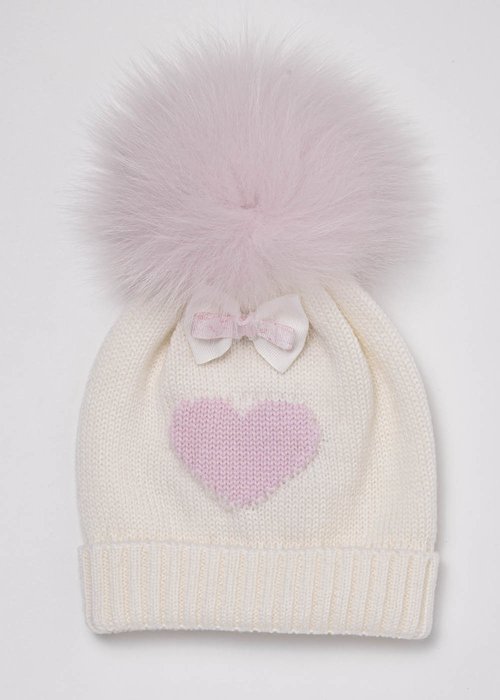 BABY’S WOOL BONNET WITH EMBROIDERED HEART