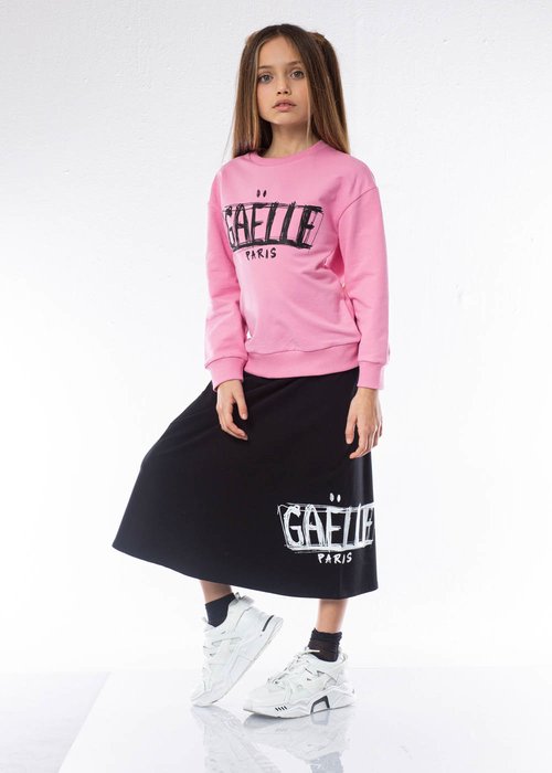 COTTON SKIRT WITH PRINTED LOGO