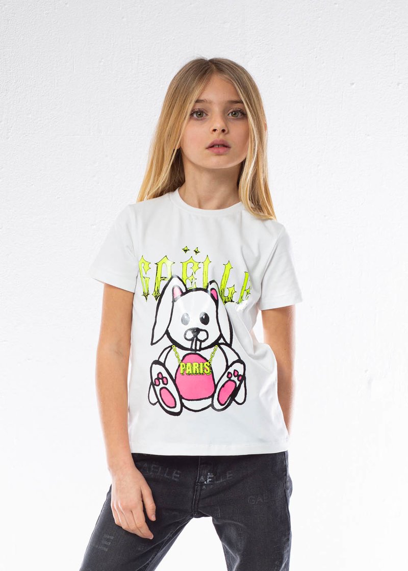 COTTON T-SHIRT WITH FLUORESCENT PRINTING