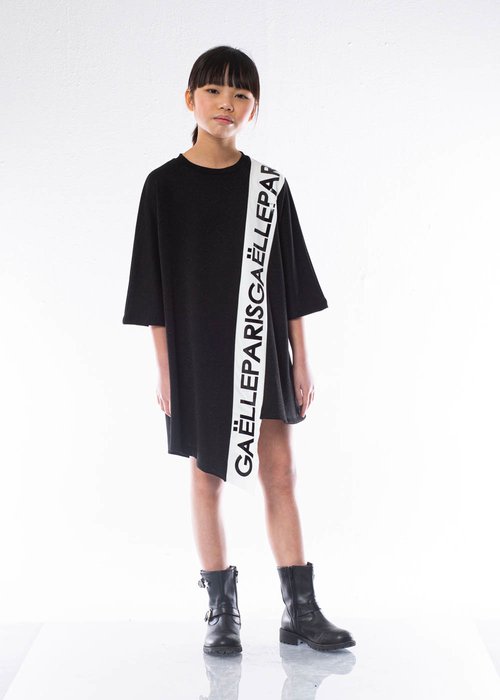 VISCOUS DRESS WITH PRINTED LOGO