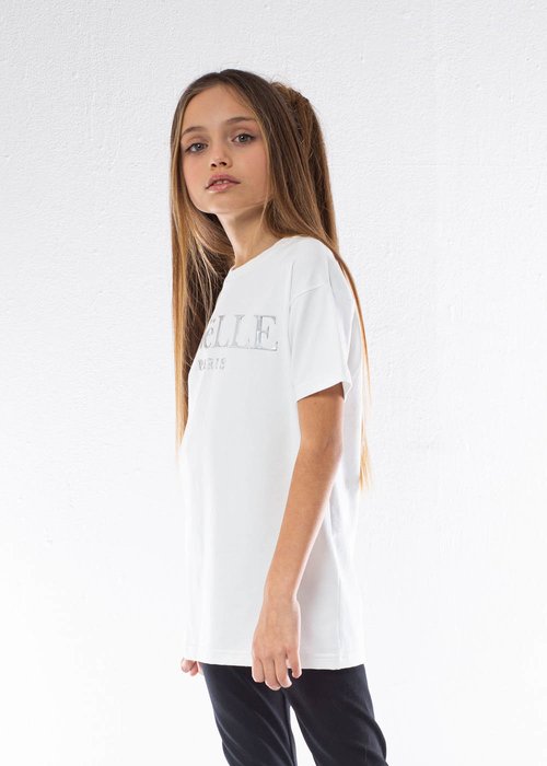 COTTON T-SHIRT WITH IRIDESCENT PRINTED LOGO