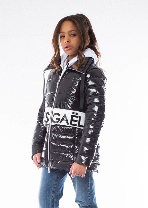 QUILTED JACKET WITH PRINTED LOGO