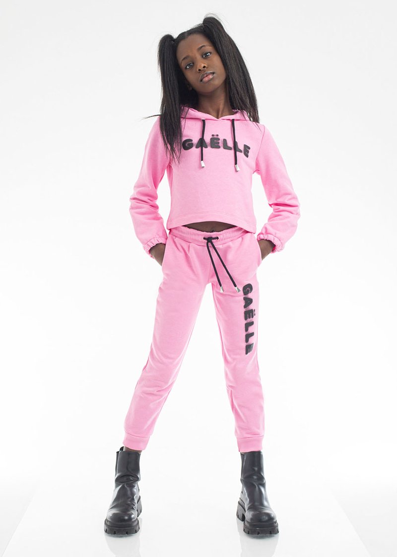 GIRL COTTON SWEATPANTS WITH PRINTED LOGO