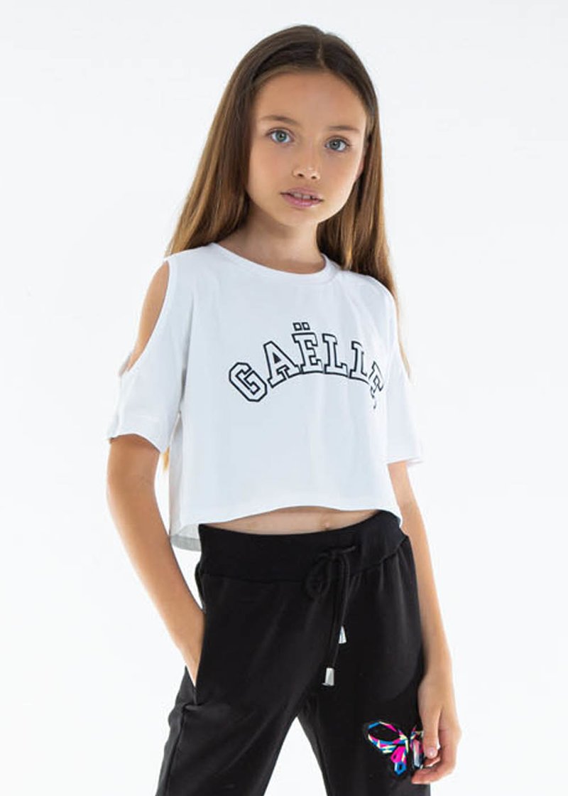COTTON T-SHIRT WITH PRINTED GLITTER LOGO